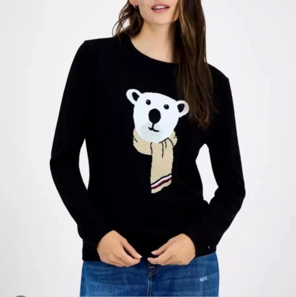 Tommy Hilfiger Navy Sweater Bear Design medium New Preppy academia
